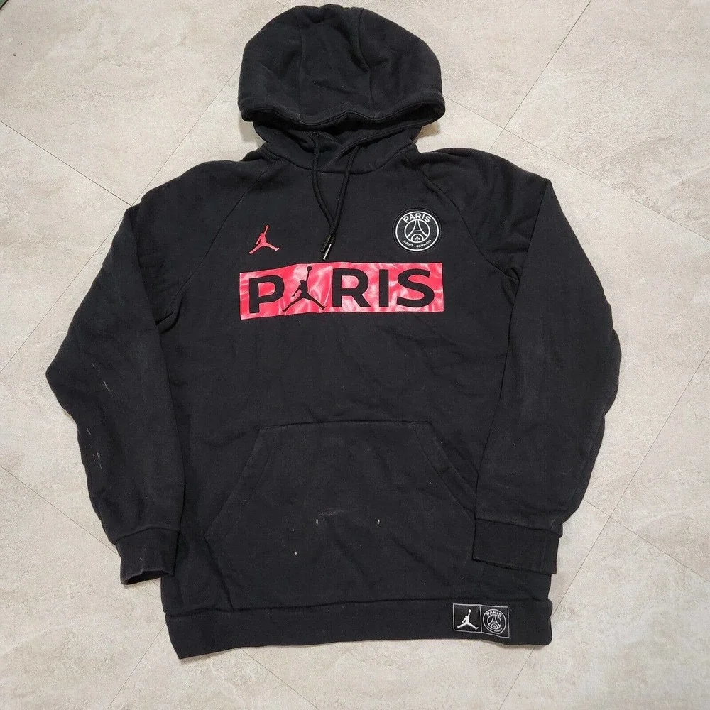 NIKE Air Jordan Paris Saint Germain Mens‎ M Medium STAINED Sweatshirt Hoodie